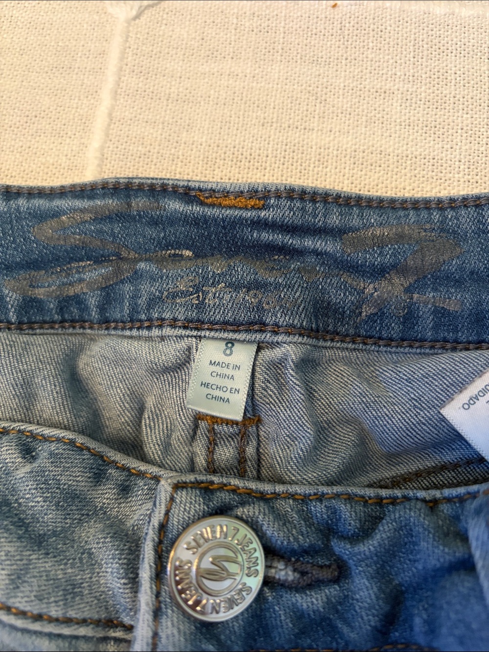 Seven7 Light Blue Distressed Denim Cutoff Shorts - Picture 2 of 3